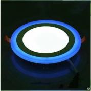 Светодиодный встраиваемый светильник «Двойной свет» LE LED 2BCLR  24W 3\6K  220V 240х30мм  с синей подсветкой.