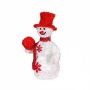Светодиодная фигура Снеговик с красным шаром 60см