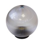 Плафон уличный шар НТУ 12-100-352 W100 D350мм в комплекте с основанием 145мм прозрачный призма с гранями