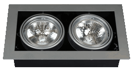Карданный галогенный светильник KS111-2 2х75W 12V 358x206x110mm