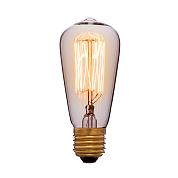 Винтажная лампа накаливания ES 48 ST 40/60W 2200K E27 48x115мм (прозрачная/золотая) 240V