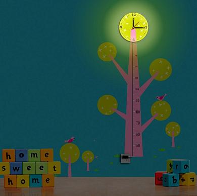Декоративная наклейка c часами и подсветкой(детская серия) Ростомер