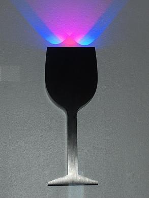 Накладной светодиодный светильник БРА Glass RGB МУЛЬТИ (КОРПУС ЧЕРНЫЙ) AC 220V 4.5W IP20 3500/5000K (107x280x40)