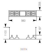 Подвесной светильник с металлогалогенными и галогенными лампами DISTEN 44-02/М 2x70/2x100W цоколь G12/G53 220V IP44