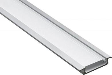 Алюминиевый профиль (встраиваемый широкий) CAB252  2000x30,8x6мм серебро