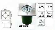Светильник тротуарный LED-3731B-12 0.8W 220V IP67 105x105x112mm