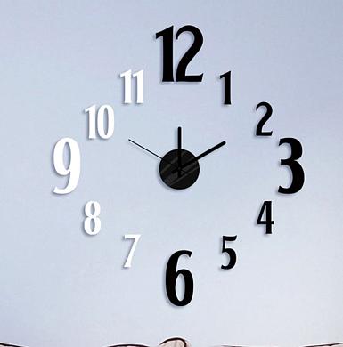 Декоративная наклейка с часами (винил, пластик, металл)
