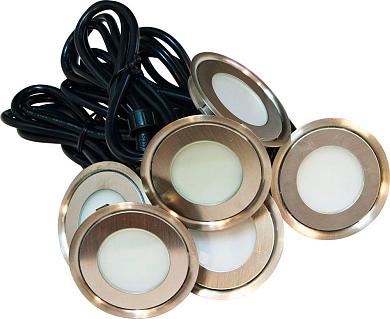 Комплект напольных светильников RGB для декоративной подсветки G1030 с драйвером и контроллером (6 светильников, 4W, DC12-220V)